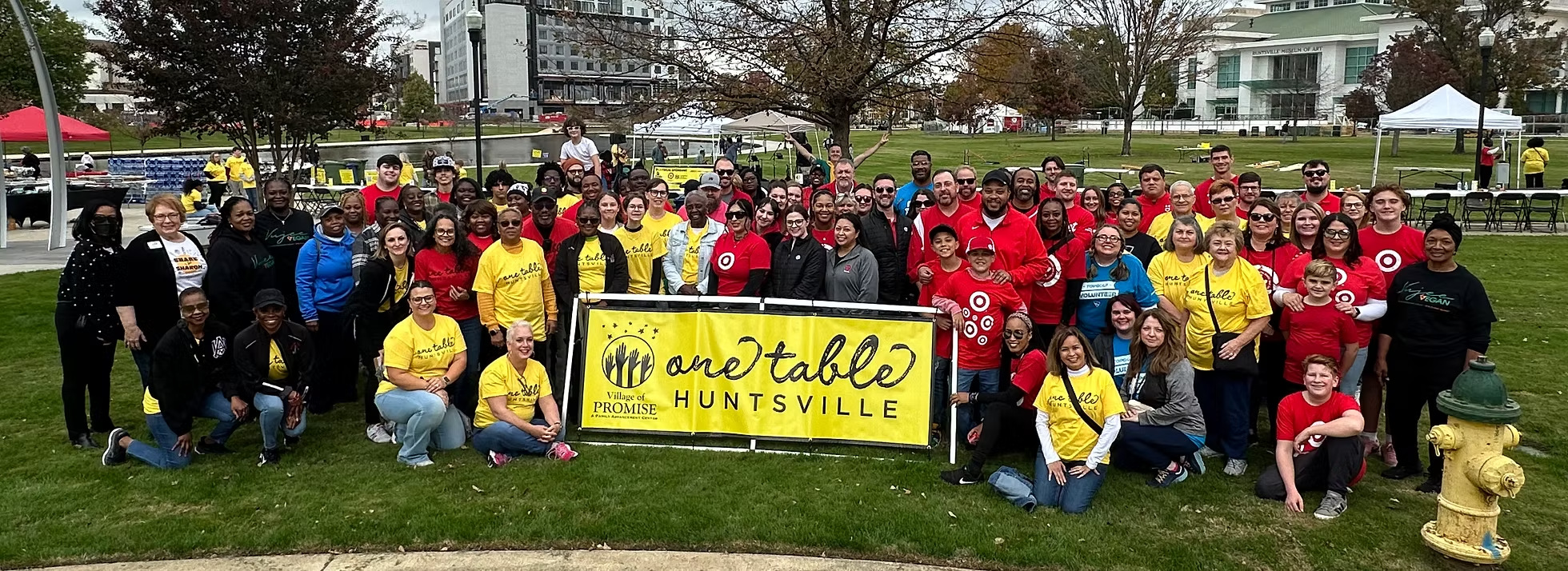 Volunteers gathered at One Table Huntsville